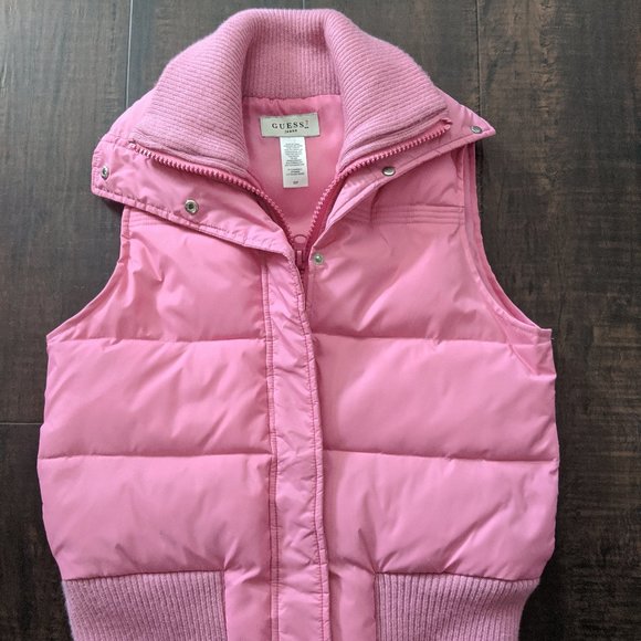 Guess Jackets & Blazers - Guess Women's Pink Puffy Vest- Size Small